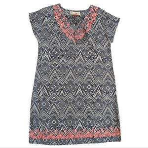 Red Camel girls dress, geometric design w/ embroidery, Boho, size large